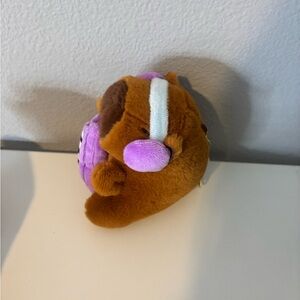 Brown and Purple Plush Keychain